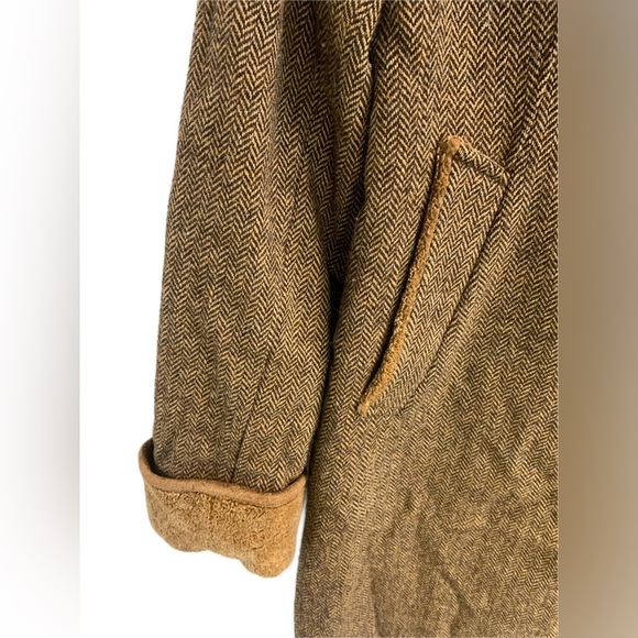 Creenstone Women's Coat Herringbone Pattern with Corduroy Shoulders Size 38 - Picture 5 of 10